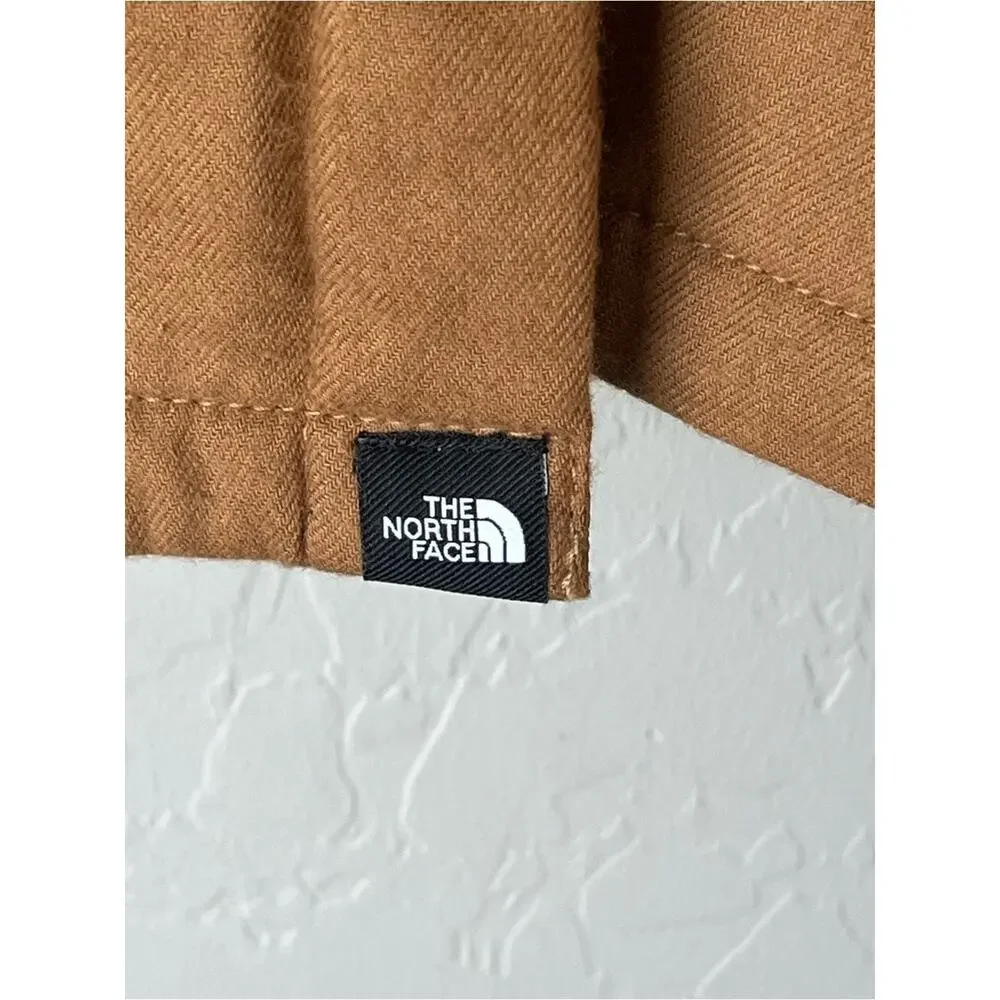 The North face HOODED CAMPSHIRE fleece lined shirt jacket utility brown NEW LG